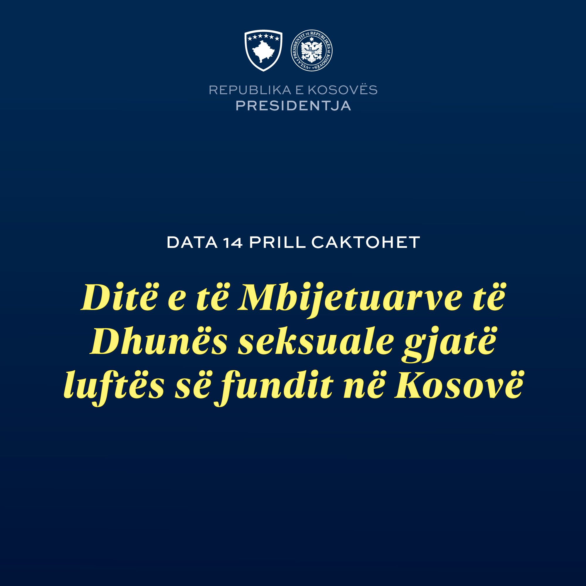 Osmani e propozoi 14 Prillin si Ditë të Mbijetuarve të Dhunës Seksuale gjatë Luftës së Fundit në Kosovë