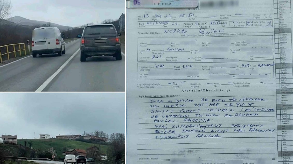 Tejkaloi në vijë të plotë, shoferi në Gjilan gjobitet me 150 euro dhe i konfiskohet patentë-shoferi