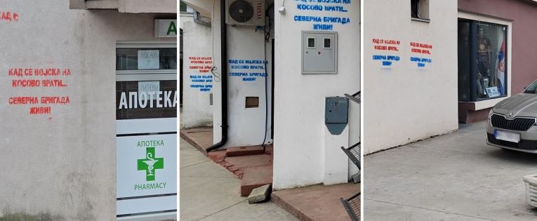 Veriu ‘zgjohet’ me grafitet “Kur të kthehet ushtria në Kosovë, jeton Brigada e Veriut”, nis hetimet Policia