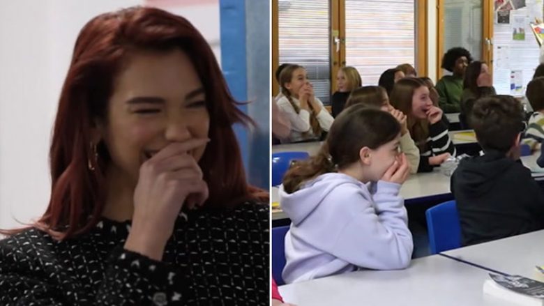 Dua Lipa befason fëmijët e klasës së gjashtë, kthehet në shkollën e saj fillore në Londër për një vizitë