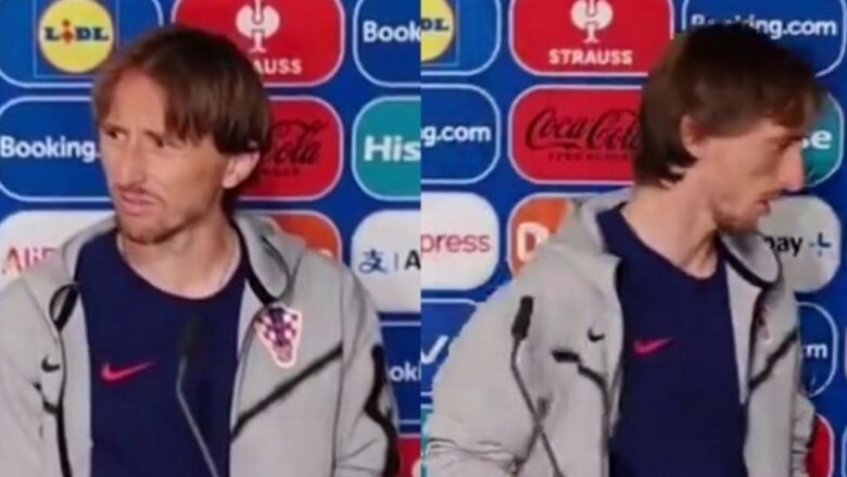 Modric u largua në mënyrë demonstrative nga ‘mix zone’ pas barazimit me Shqipërinë, arsyeja është një pyetje ‘provokuese’