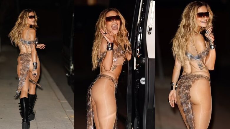 Rita Ora i lë pak imagjinatës, teksa shfaqet me një veshje thuajse nudo, ndërsa performon në Hollywood