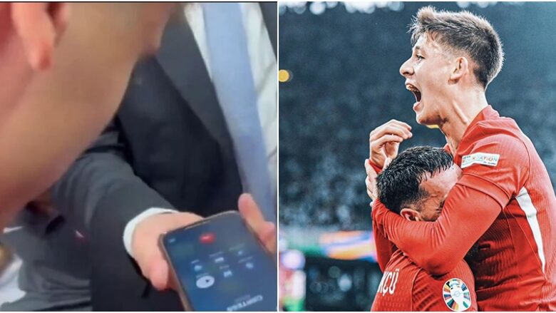 Erdogan telefonon Arda Gulerin dhe futbollistët tjerë turq duke i përgëzuar dhe duke iu dhënë një porosi