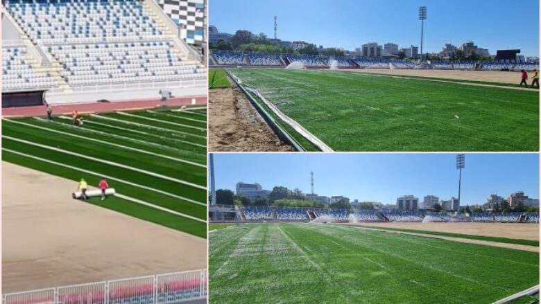 Nis vendosja e tapetit të ri në stadiumin ‘Fadil Vokrri’