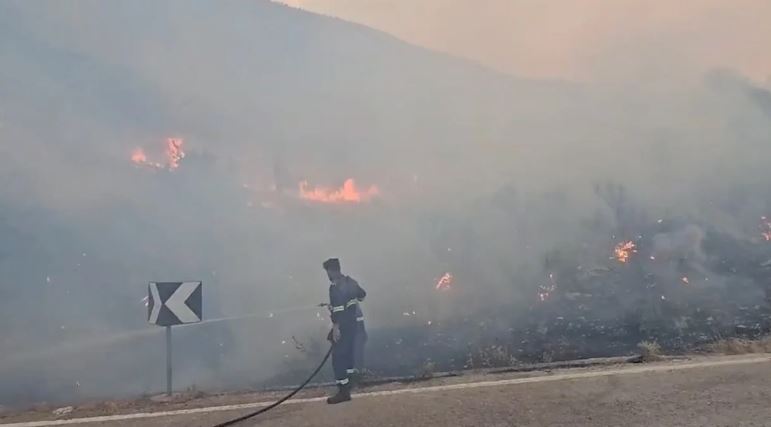 Shpati i Malit të Gjerë në Shqipëri pushtohet nga zjarri