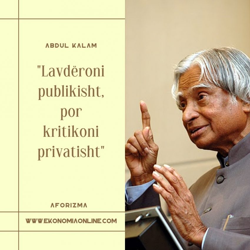 Thënie brilante nga Abdul Kalam