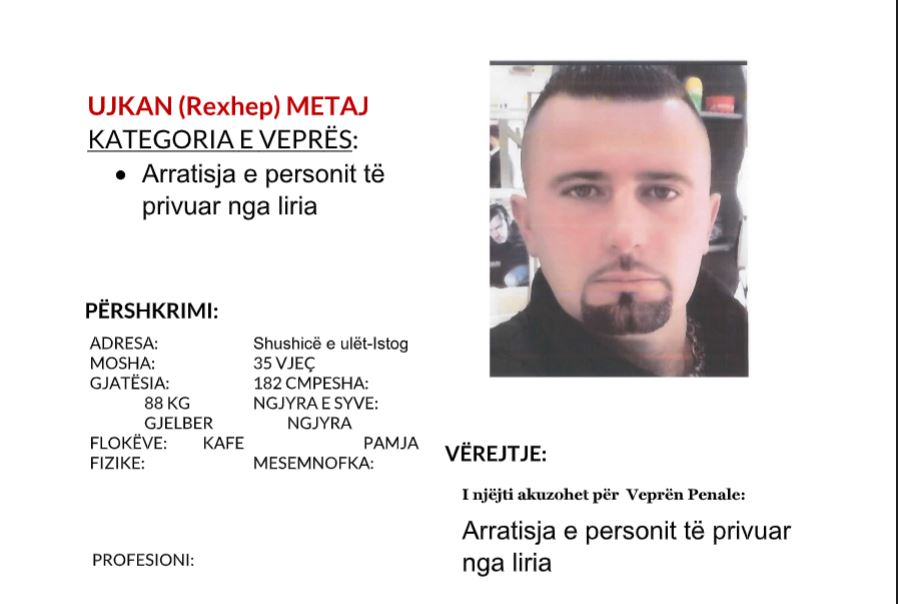 Policia kërkon ndihmë në kapjen e istogasit për arratisje të personit të privuar nga liria
