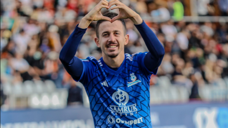 Nazmi Gripshi po shkëlqen me klubin e ri, shënon super gol në Ligën e Konferenecës