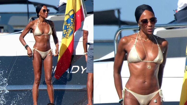 Naomi Campbell tregon figurën e saj mbresëlënëse në bikini, gjatë arratisjes luksoze në Ibiza