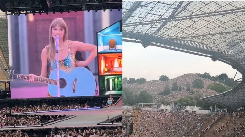 Rreth 45 mijë fansa të Taylor Swift u mblodhën për ta dëgjuar këngëtaren jashtë stadiumit të Mynihut