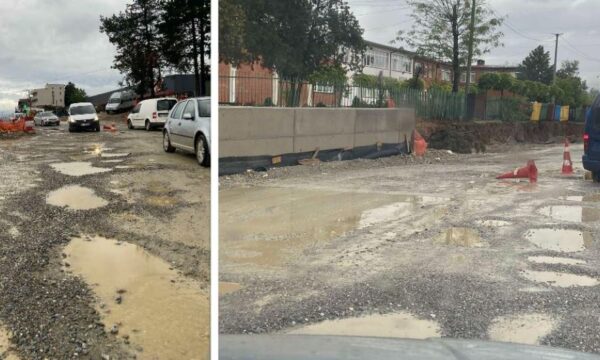 FOTO/ Rruga Besianë- Prishtinë në gjendje të tmerrshme pas reshjeve të shiut