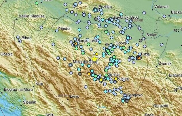 Tërmet në Bosnjë, dridhjet ndjehen deri në Kroaci