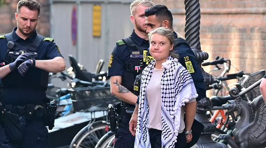 Policia daneze arreston Greta Thunberg në një protestë në Kopenhagë kundër luftës në Gaza