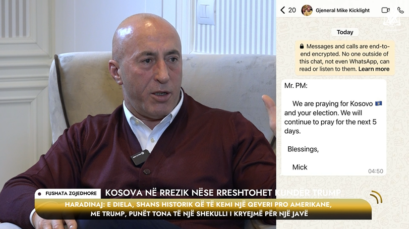 Haradinaj zbulon mesazhin që ia dërgoi gjenerali amerikan, Mike Kicklight: ‘Po lutemi për suksesin tuaj në zgjedhje’