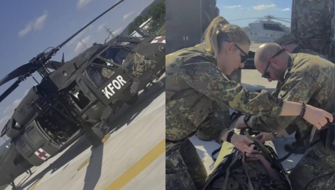 KFOR-i dhe partnerët stërviten për evakuim të shpejtë ajror në Prishtinë (PAMJE)