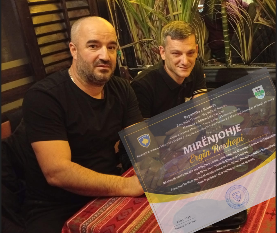 Komuna e Mitrovicës Veriore vlerëson kontributin e Ergin Rexhepi-t