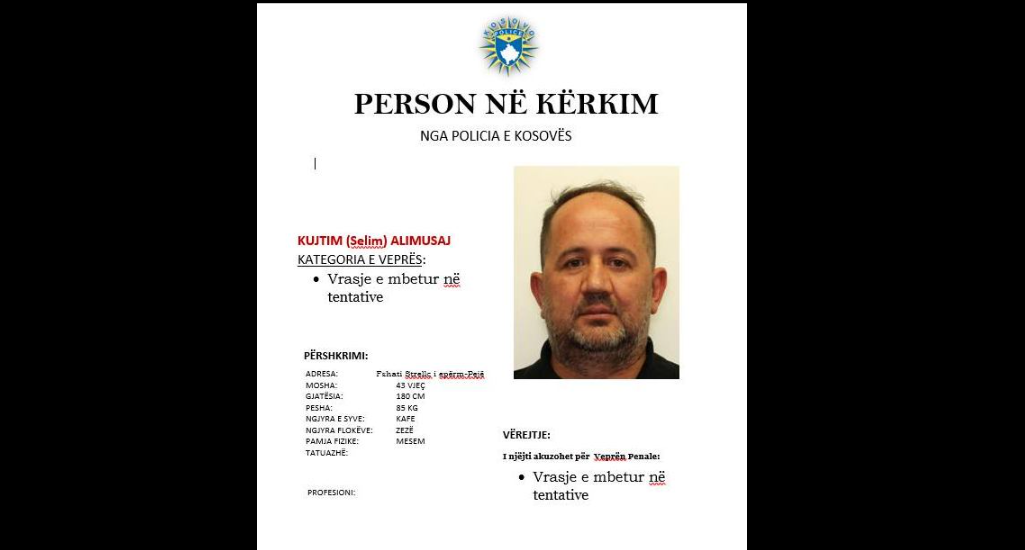 “Vrasje e mbetur nё tentativё” – Policia kërkon ndihmë nga qytetarët për lokalizimin dhe arrestimin e të dyshuarit nga Strellci