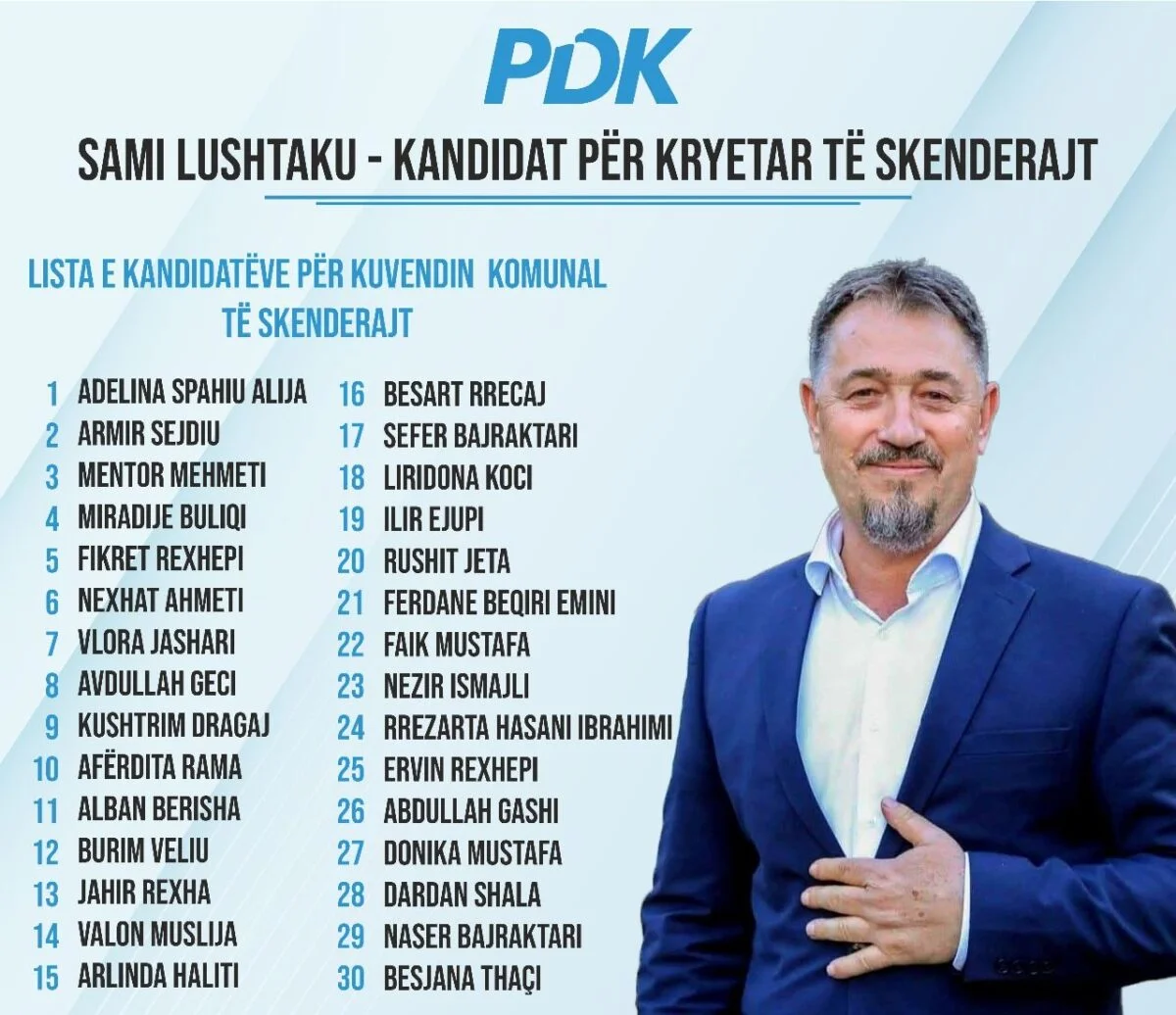 PDK-ja me kandidat të ri në Skenderaj, kjo është lista e Sami Lushtakut