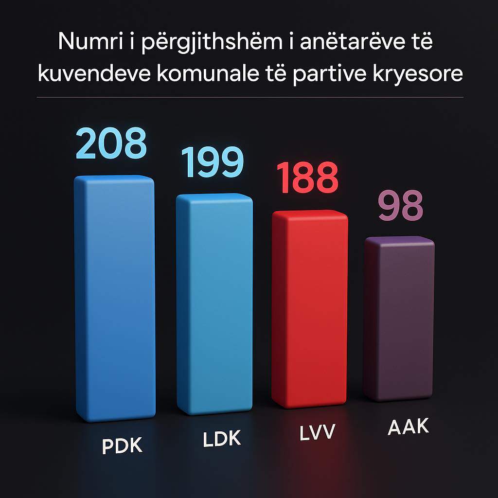 PDK me më së shumti asamblistë, LDK e dyta, VV renditet e treta