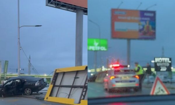 Aksident në Veternik të Prishtinës, vetura shemb pritoren për autobusë