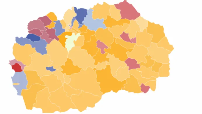 KSHZ: VMRO-DPMNE kryeson në 54 komuna, LSDM në 8, VLEN në 8 dhe AKI në 5 komuna