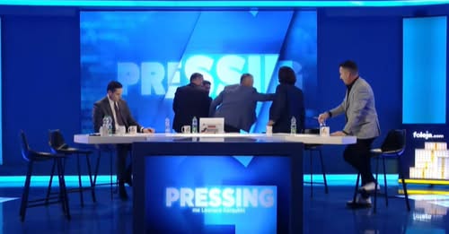 Ndërprehet debati, Parim Olluri dhe Nezik Kraki nisen drejt njëri-tjetrit për t’u përplasur fizikisht