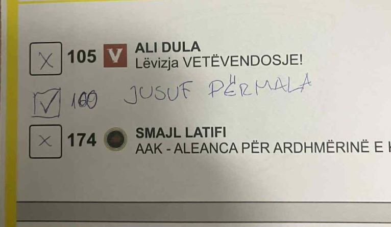 Qytetari në Rahovec “djeg” votën, në vend të kandidatit për kryetar zgjedh asamblistin e VV-së