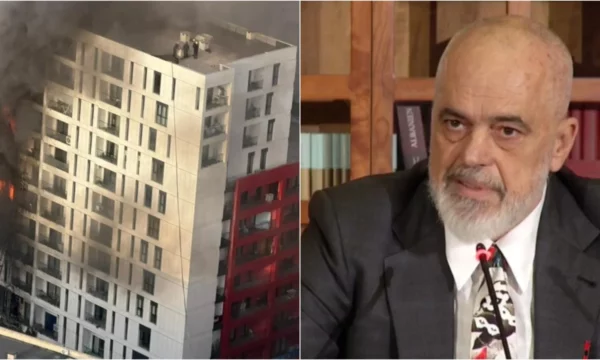 Rama: Pallati që u dogj në Tiranë do të rindërtohet 100% nga vetë ndërtuesi, s’mund t’i lëmë vetë njerëzit që u dëmtuan