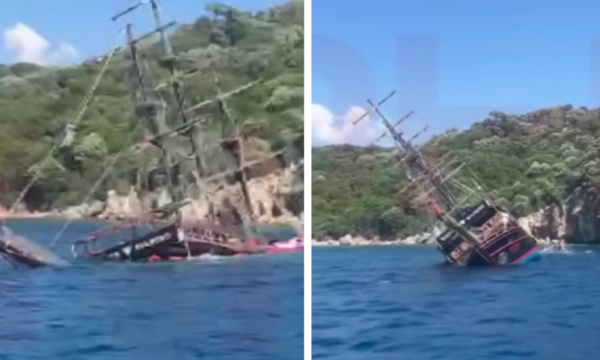 Incident i rëndë në Turqi, fundoset një anije me 148 pasagjerë – Pamje kur turistët u hodhën në det për të shpëtuar