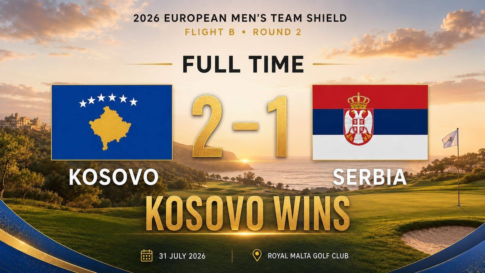 Historike: Kosova mposht Serbinë në kampionatin evropian të Golfit