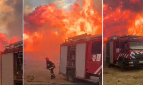 Pamje apokaliptike nga flakët në rrethinën e Tiranës, rrezikohen zjarrfikësit