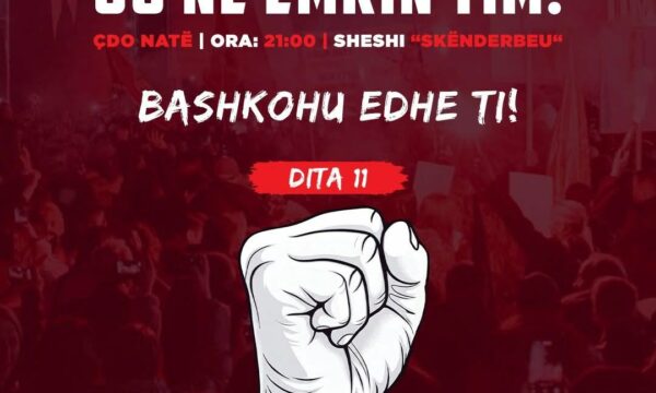 Çlirim Haziri fton qytetarët në natën e 11-të të protestës “Jo në emrin tim”