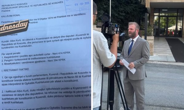 Haki Abazi dorëzon kallëzim penal kundër Albin Kurtit, përmend tri vepra penale